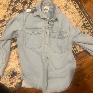 Universal thread light denim shirt jacket- oversized XS